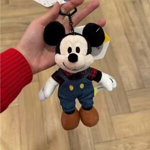 Disney Mickey Mouse Plush Keychain Charm Pendant Cowboy Series Denim Outfit